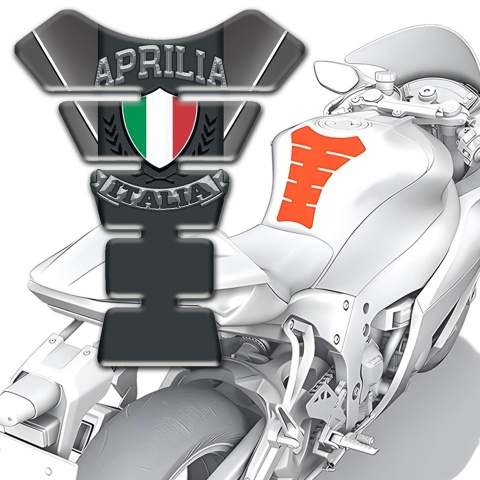 Aprilia Tank Fuse Gray with White Stripe Style Italia Logo 