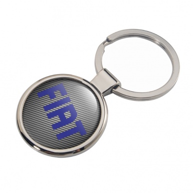 Fiat Key Fob Metal Dark Carbon Blue Logo Classic