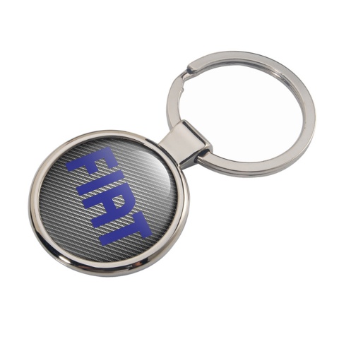 Fiat Key Fob Metal Dark Carbon Blue Logo Classic