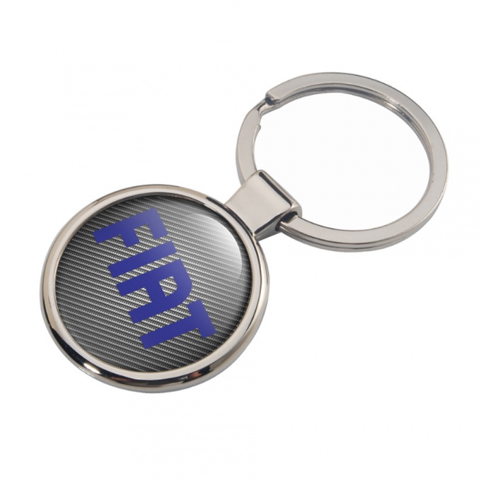 Fiat Key Fob Metal Dark Carbon Blue Logo Classic