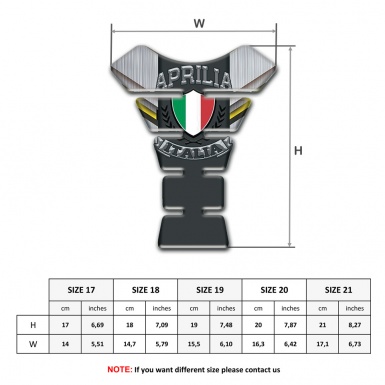 Aprilia Tank Pad Motorbike Silver Motive Background Italia Logo 