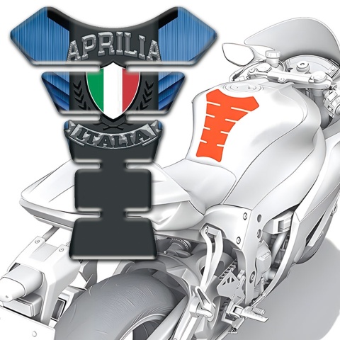 Aprilia Tank Pad Protector Drak Blue background Details 