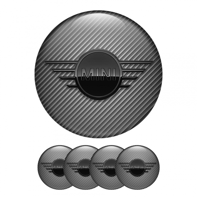 Mini Cooper Center Hub Dome Stickers Carbon 3D Logo