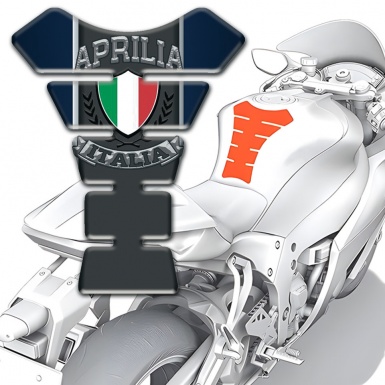 Aprilia Tank Pad Protector Dark Blue Base Italian Flag Logo