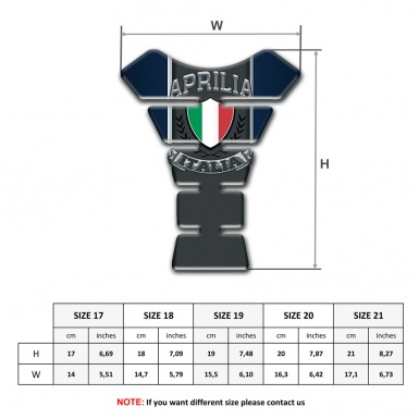 Aprilia Tank Pad Protector Dark Blue Base Italian Flag Logo