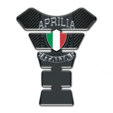 Aprilia Tank Pad Motorbike Italia Logo with Black Carbon Base