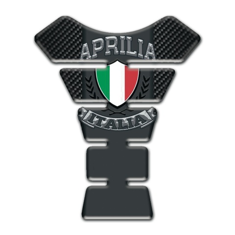 Aprilia Tank Pad Motorbike Italia Logo with Black Carbon Base