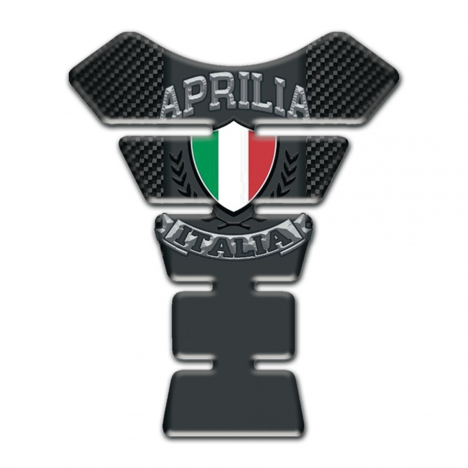 Aprilia Tank Pad Motorbike Italia Logo with Black Carbon Base