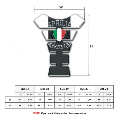 Aprilia Tank Guard Pads White Base Italian logo 