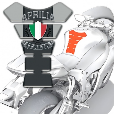 Aprilia Tank Guard Pads Gray Base Italia Logo 