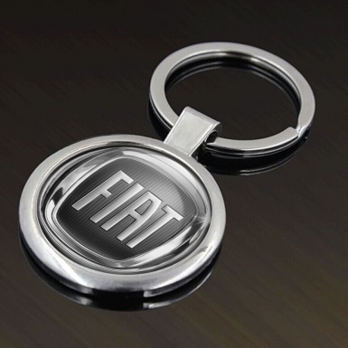Fiat Key Holder Metal Silver Circle Graphite Mesh Design