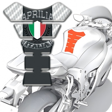 Aprilia Tank Protector White Carbon Italia Logo 