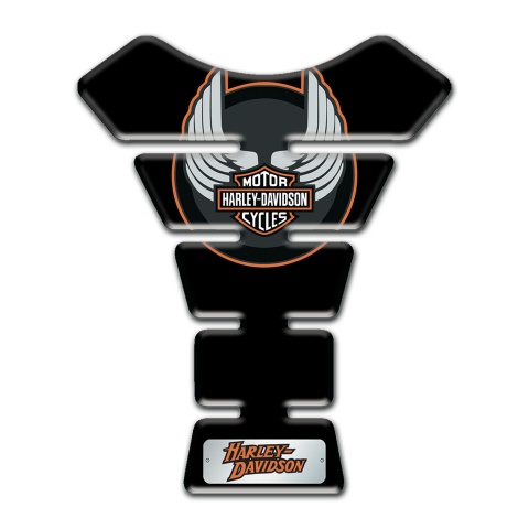 Harley Davidson Tank Protector Black Model Wings Logo Style 