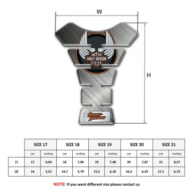 Harley Davidson Tank Guard Pads Matte Base Wings Logo Style 