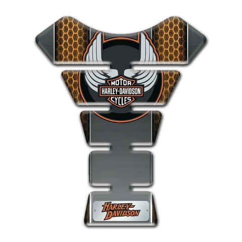 Harley Davidson Tank Pad Motorbike Copper Honeycomb Base Wings Logo Style 