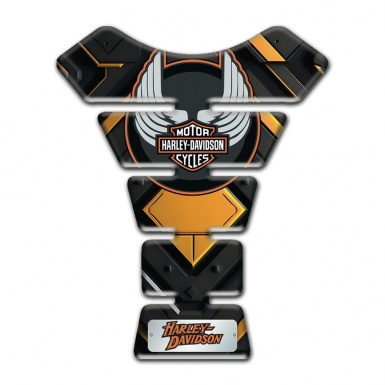 Harley Davidson Tank Protector Yellow Rhombus Base Wings Logo 