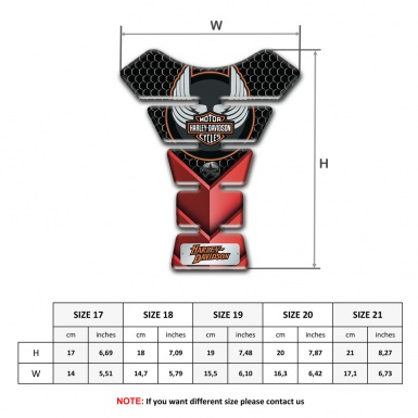 Harley Davidson Tank Fuse 3D Red Details Base Wings Logo Style 