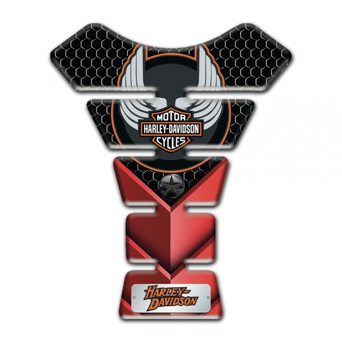 Harley Davidson Tank Fuse 3D Red Details Base Wings Logo Style 