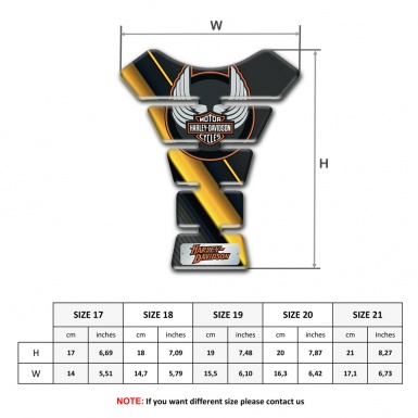 Harley Davidson Tank Guard Pads Diagonal Yellow Tapes Base Wings Logo 