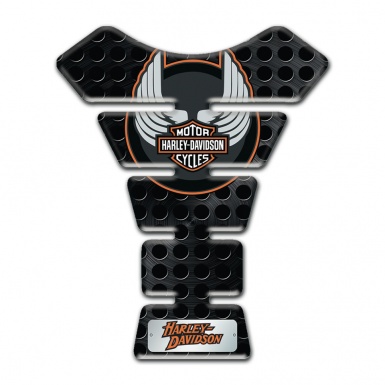Harley Davidson Tank Fuse Black Perforated Surface Base Wings Logo 