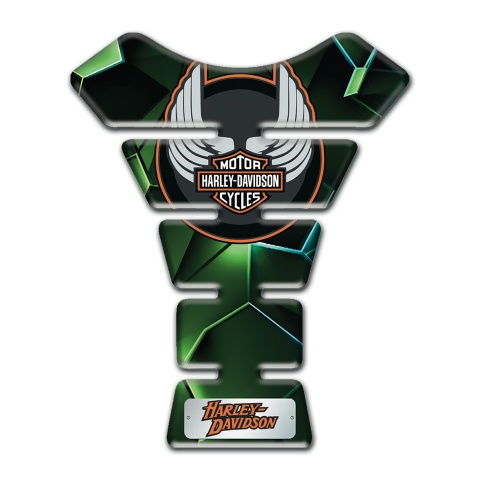 Harley Davidson Tank Protector Green Diamond Design Wings Logo 