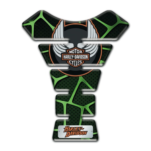 Harley Davidson Tank Pad Protector Black with Green patterns Model 