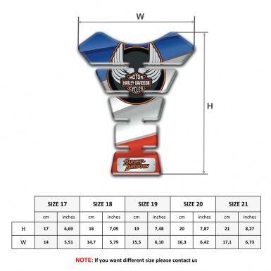 Harley Davidson Tank Pad Protector Colorful Model with Wings Logo 