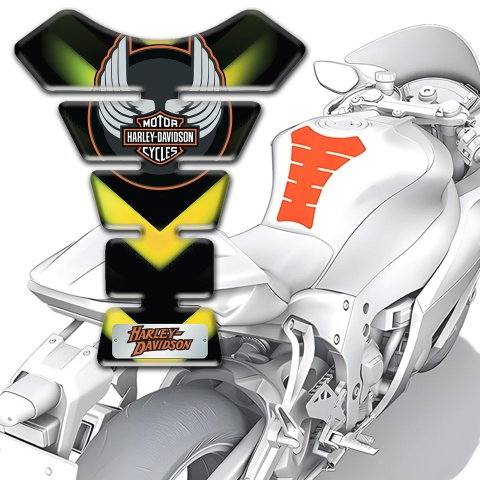 Harley Davidson Tank Pad Protector Green Yellow Lights Model 