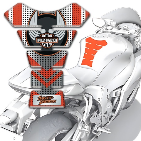 Harley Davidson Tank Guard Pads Silver Red Edition 