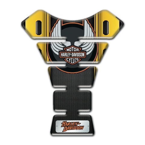 Harley Davidson Tank Guard Pads Yellow Motive Decoration 