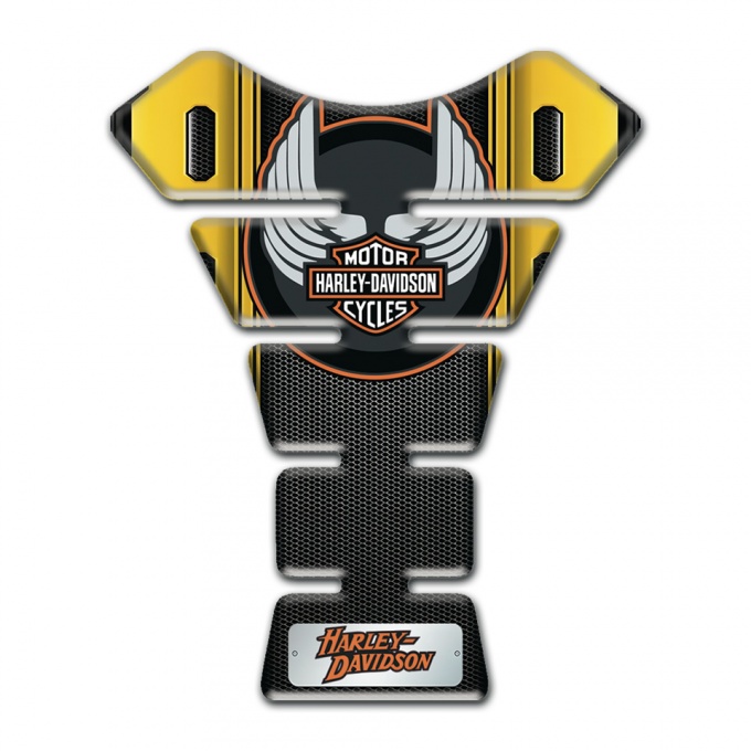 Harley Davidson Tank Guard Pads Yellow Motive Decoration 