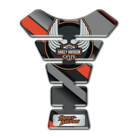 Harley Davidson Tank Protector Gray Orange Diagonal Print 