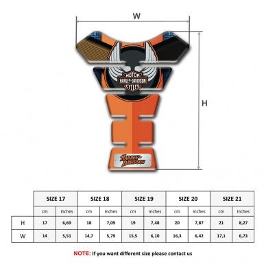 Harley Davidson Tank Pad Protector Orange Nuances Motive 