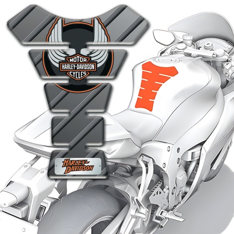 Harley Davidson Tank Pad Motorbike Gray Patterns Edition 