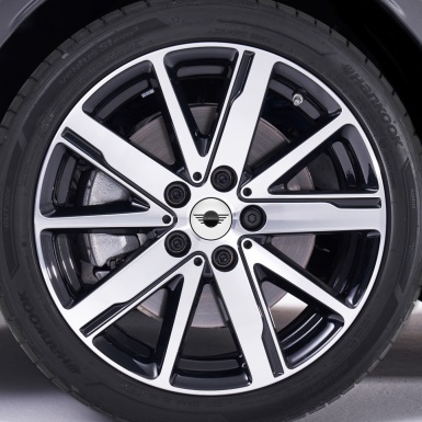 Mini Cooper Domed Stickers Wheel Center Cap White and Black