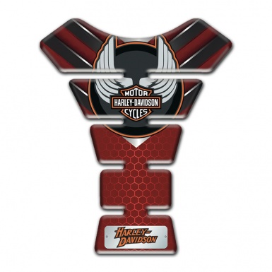 Harley Davidson Tank Pad Motorbike Red with Nikel details 