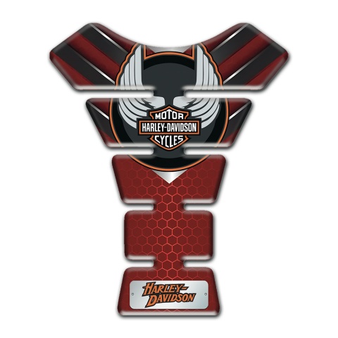 Harley Davidson Tank Pad Motorbike Red with Nikel details 