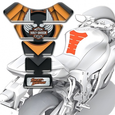 Harley Davidson Tank Pad Motorbike Orange Parts Edition 