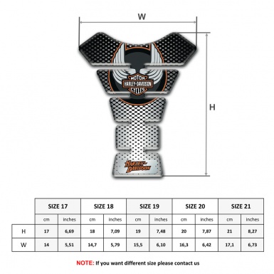 Harley Davidson Tank Guard Pads Silver Black Style 