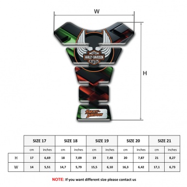 Harley Davidson Tank Pad Protector Unique Colors Print