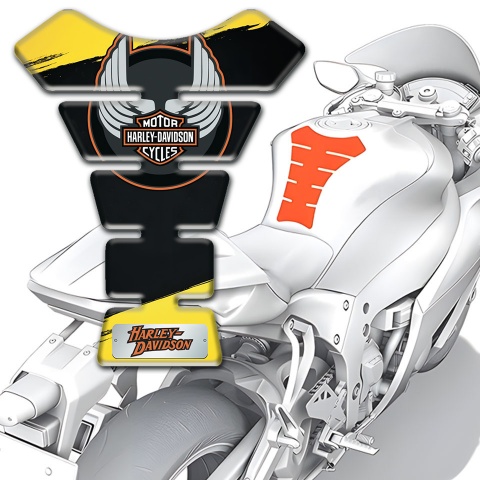 Harley Davidson Tank Guard Pads Yellow Black Decoration 