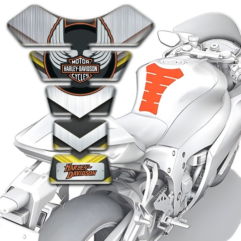 Harley Davidson Tank Fuse Silver Yellow edition 