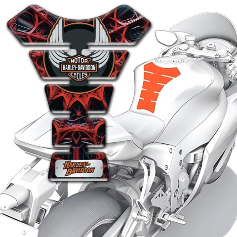 Harley Davidson Tank Guard Pads Red Spider web Edition 