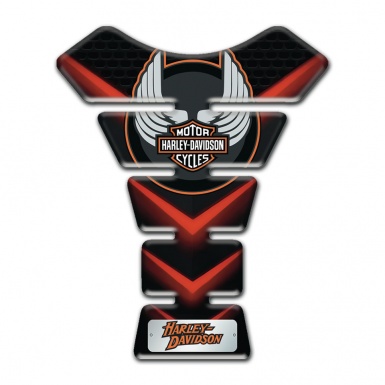 Harley Davidson Tank Pad Motorbike Black with Red V Shape Details Edition 