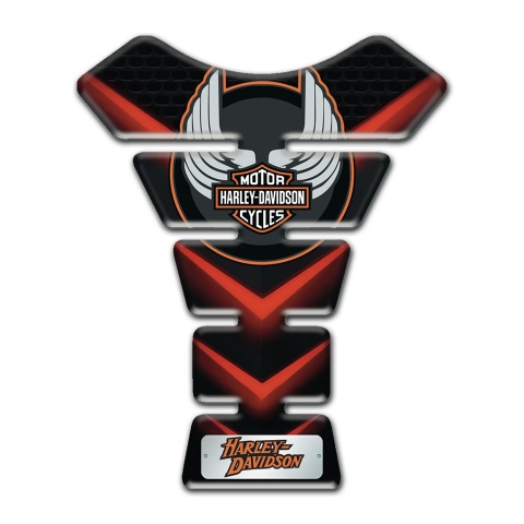 Harley Davidson Tank Pad Motorbike Black with Red V Shape Details Edition 