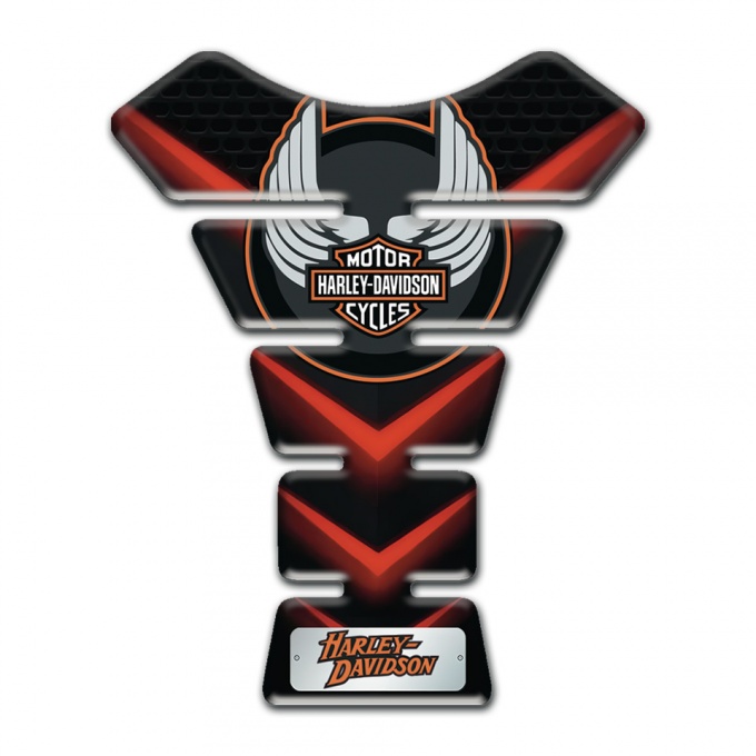 Harley Davidson Tank Pad Motorbike Black with Red V Shape Details Edition 