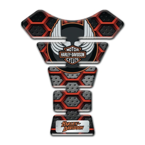 Harley Davidson Tank Guard Pads 3D Red Grid Edition 