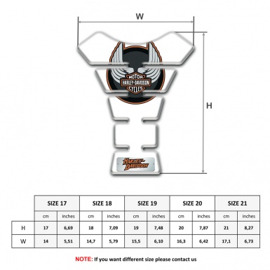 Harley Davidson Tank Guard Pads White Design 