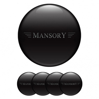 Mansory Logo Emblem Silicone Sticker Black Edition Set of 4
