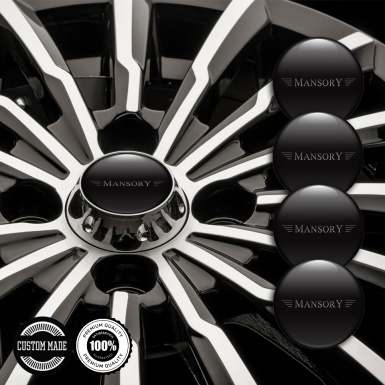 Mansory Logo Emblem Silicone Sticker Black Edition Set of 4